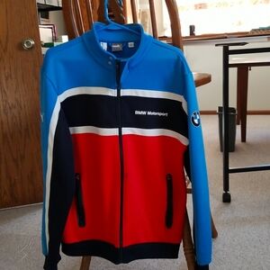 Puma BMW Motorsport Track Jacket Warmer Mens Large Blue/Wht/Red